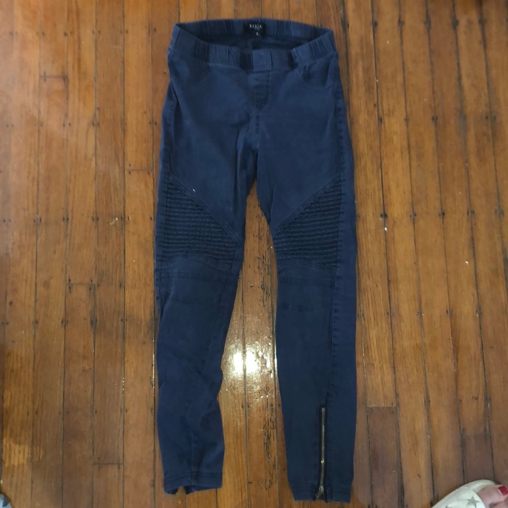 leggings with ribbing and zippers